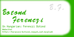 botond ferenczi business card